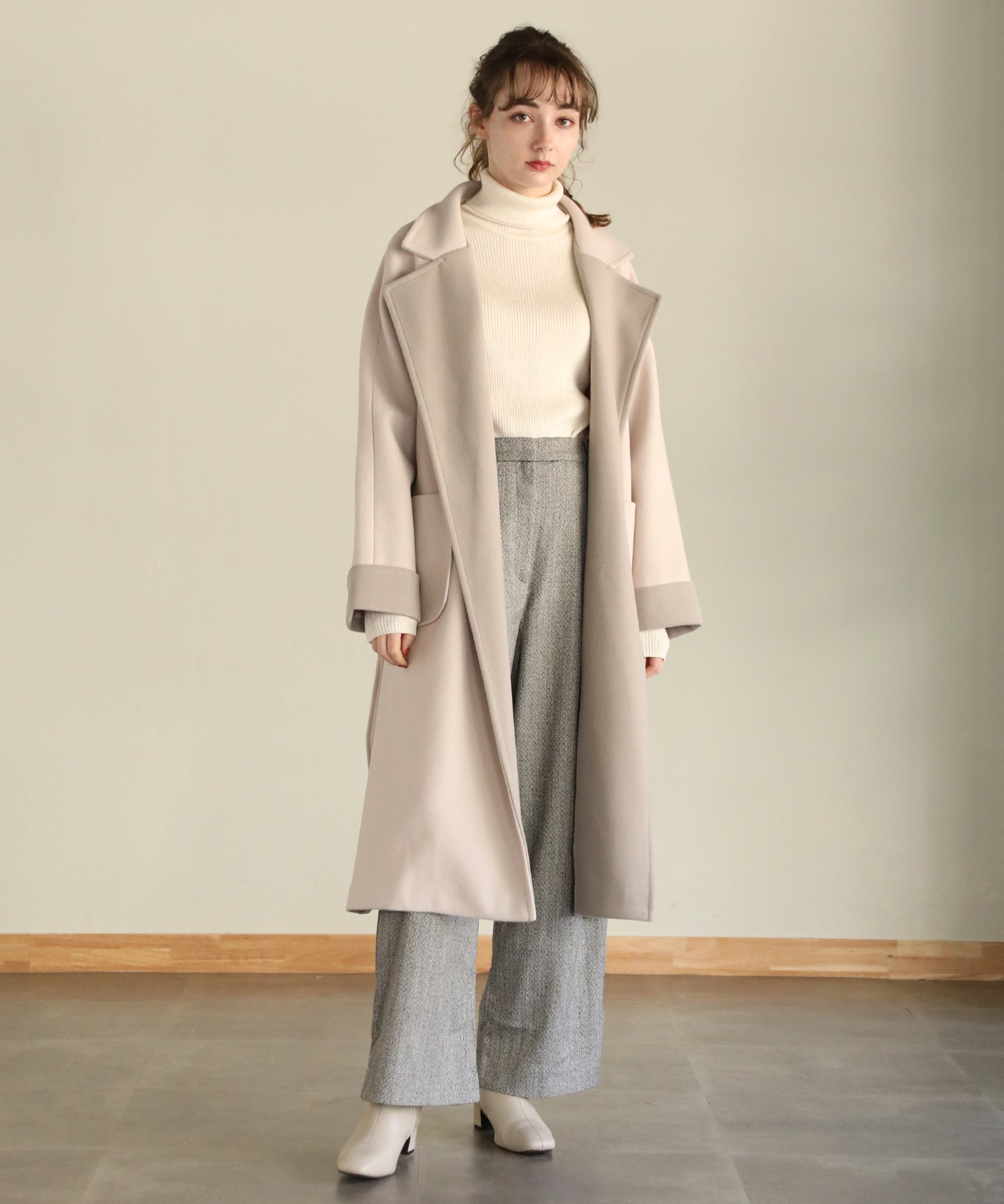 襟配色ラップコート｜コート・ジャケット - aity