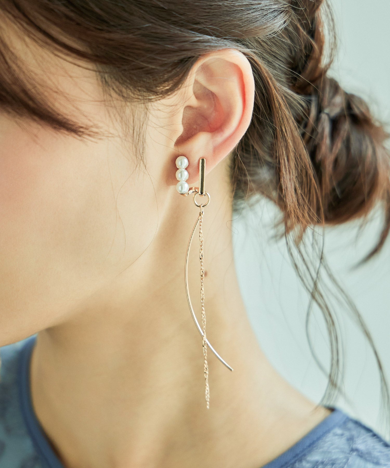 NikoNiko パール ロングピアス 2wayスティックパールロングイヤリング｜ピアス・イアリング - niana