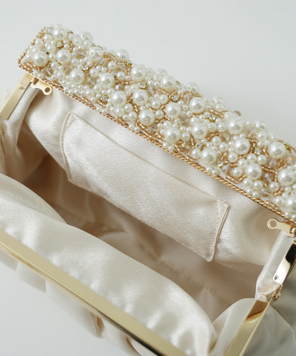 niana ビーズ刺繡クラッチオーガンジーバッグ