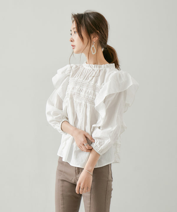 Fashion Letter 前後2wayフリルレースブラウス オフホワイト
