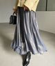 Fashion Letter 光沢シアースカート ネイビー