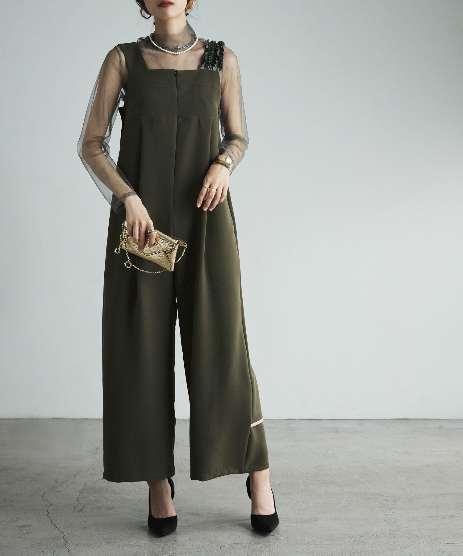 フリルショルダーコンビネゾン｜オーバーオール・オールインワン - etoll.