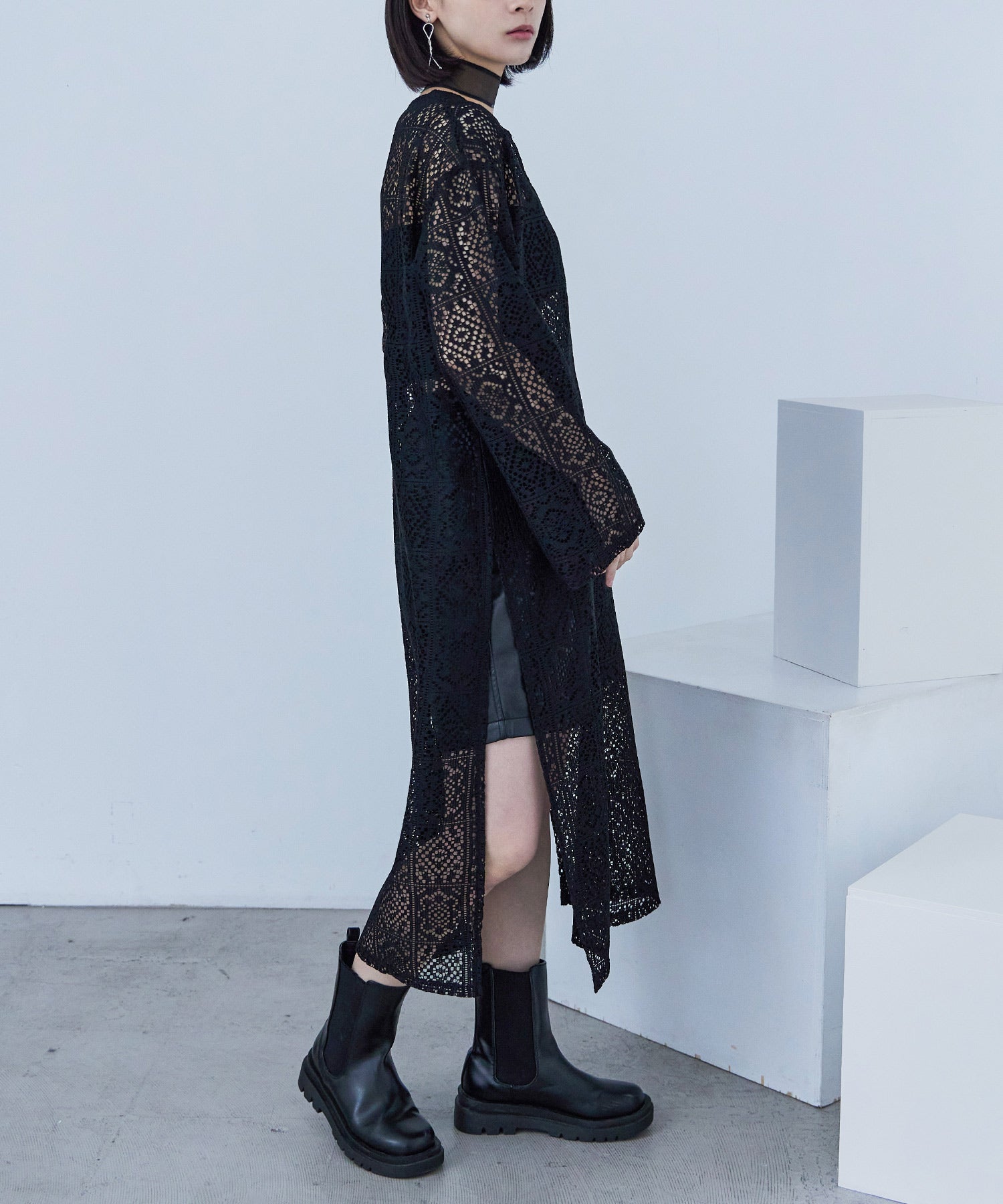 クロシェレース キーネックワンピース｜ワンピース - Fashion Letter