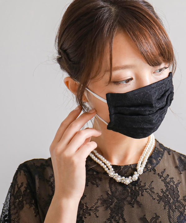 Fashion Letter 日本製 結婚式 レースマスク ブラック