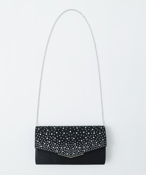 niana ラインストーンレースクラッチバッグ