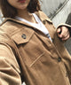 Fashion Letter ビッグポケットオーバーシャツ ベージュ