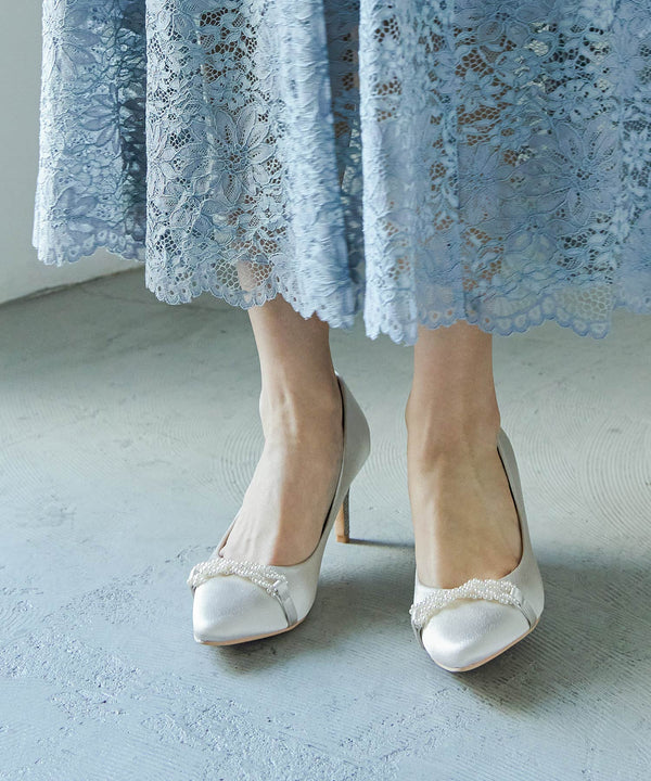 niana クロスパールパンプス ベージュ