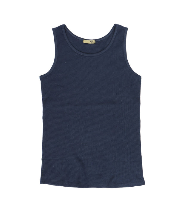 Fashion Letter ワッフルタンクトップ ネイビー