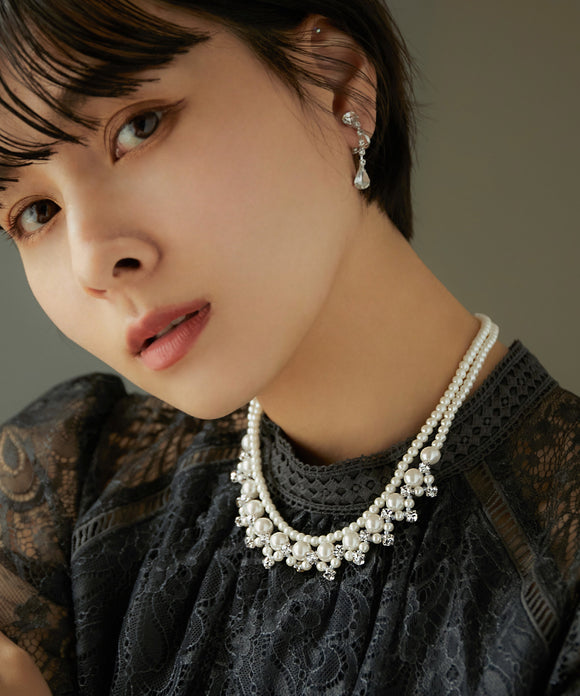 niana パールウェーブネックレス シルバー