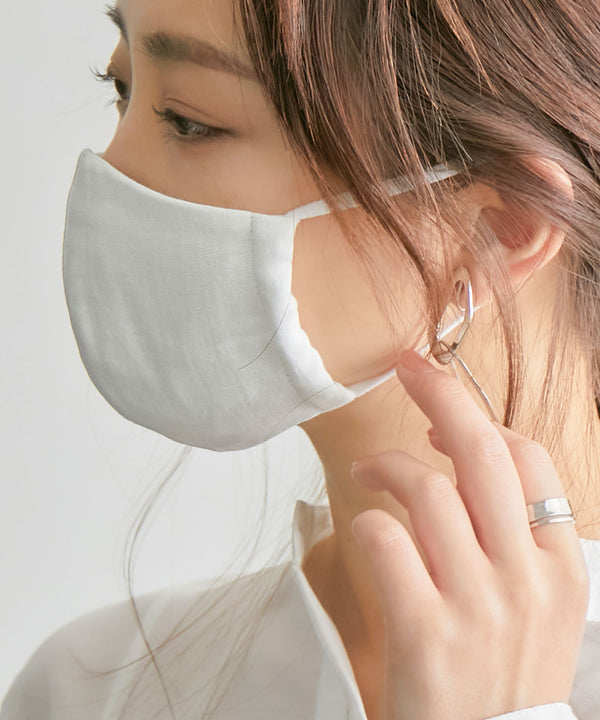 Fashion Letter 接触冷感×抗ウイルス加工 日本製 マスク 2枚セット オフホワイト
