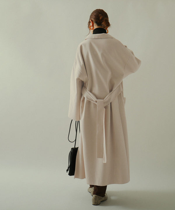Fashion Letter ガウンコート スリット オーバーサイズ アイボリー